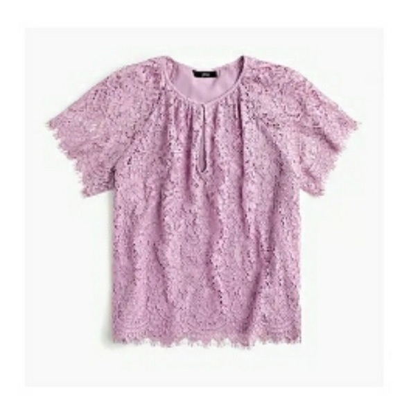 J. Crew Tops - J.Crew Lilac Eyelash Lace Blouse Size Small